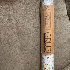 “PARTAY” Paper Table Runner with Colorful Confetti Design 25x14